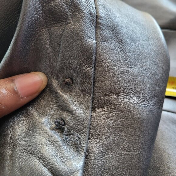 BUY AS IS: Willi Smith Silver Faux Leather Jacket/Blazer (Size: M) - Picture 16 of 16